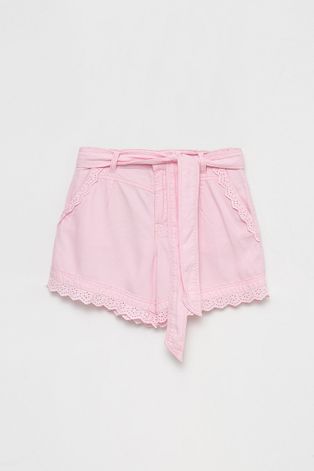 Детски къси панталони Guess в розово с изчистен дизайн