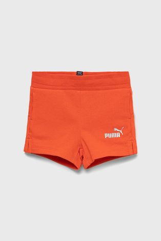 Dječje kratke hlače Puma boja: narančasta, s tiskom, podesivi struk