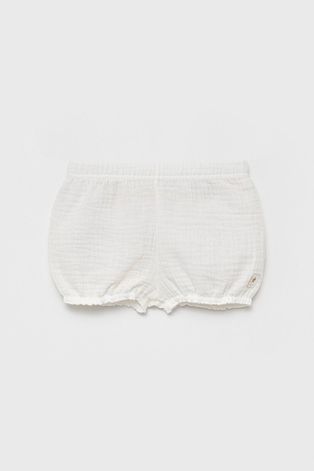 Детски памучен къс панталон Jamiks в бяло с изчистен дизайн