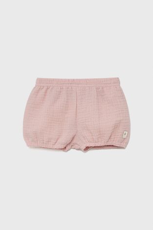 Детски памучен къс панталон Jamiks в розово с изчистен дизайн