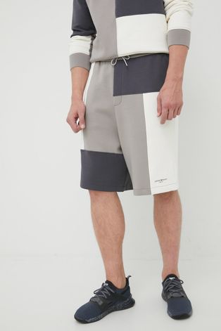 Kratke hlače Emporio Armani za muškarce, boja: siva