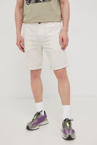Lanene kratke hlače Tom Tailor za muškarce, boja: bež