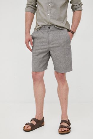 Kratke hlače s dodatkom lana Selected Homme Homme za muškarce, boja: siva