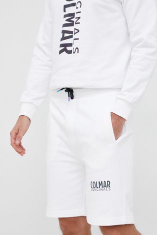 Bavlněné šortky Colmar pánské, bílá barva