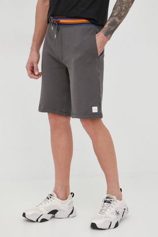 Pamučne kratke hlače Paul Smith za muškarce, boja: siva