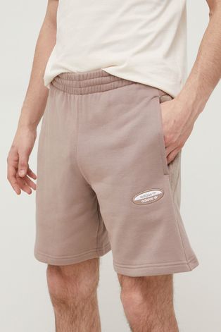 Памучен къс панталон adidas Originals мъжки в бежово