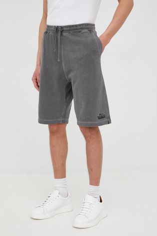 Pamučne kratke hlače Woolrich za muškarce, boja: siva