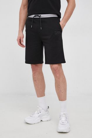 Хлопковые шорты Karl Lagerfeld мужское цвет чёрный