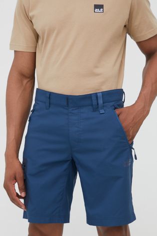 Kratke outdoor hlače Jack Wolfskin Active Track za muškarce, boja: tamno plava