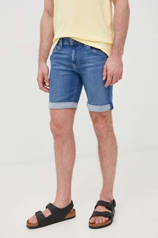 Džínové šortky Pepe Jeans Hatch Short pánské, tmavomodrá barva