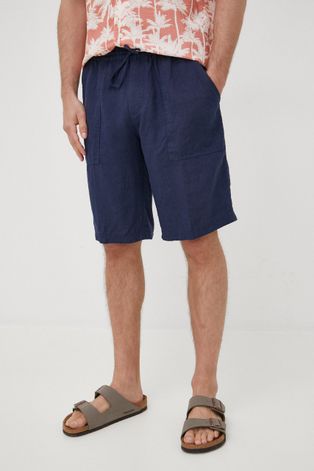 Lanene kratke hlače Drykorn za muškarce, boja: tamno plava