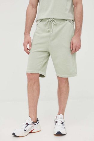 Pamučne kratke hlače United Colors of Benetton za muškarce, boja: zelena