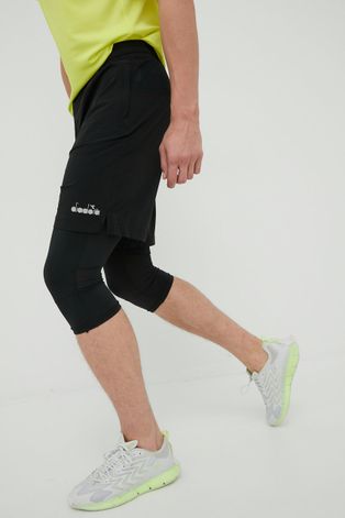 Kratke hlače za trčanje Diadora Be One za muškarce, boja: crna