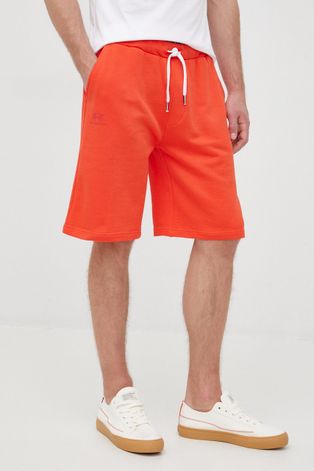 Памучен къс панталон La Martina в оранжево