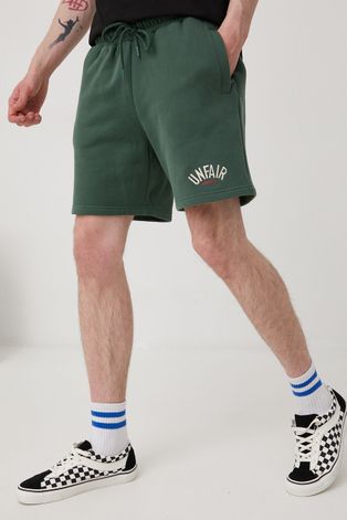 Памучен къс панталон Unfair Athletics в зелено