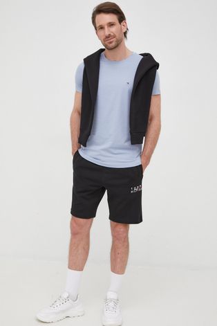 Хлопковые шорты Tommy Hilfiger мужские цвет чёрный