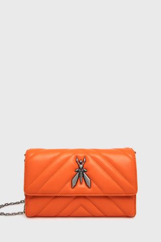Кожаная сумочка Patrizia Pepe цвет оранжевый