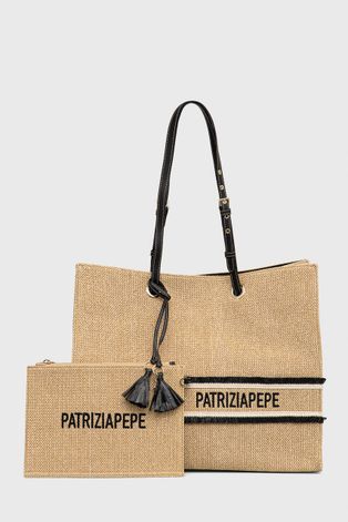 Пляжная сумка Patrizia Pepe цвет бежевый