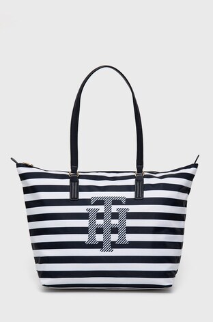 Kabelka Tommy Hilfiger tmavomodrá barva