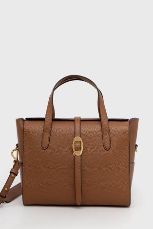 Шкіряна сумочка Coccinelle Cosima колір коричневий