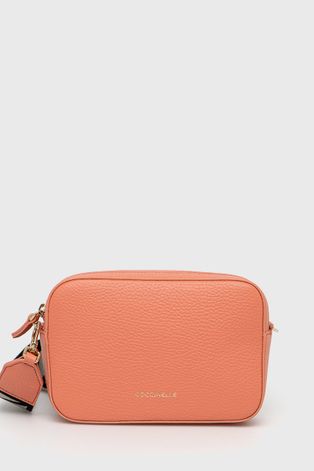 Δερμάτινη τσάντα Coccinelle χρώμα: ροζ