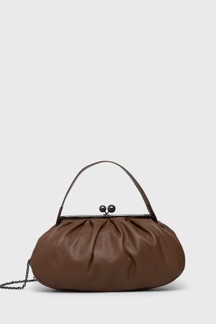 Шкіряна сумочка Weekend Max Mara колір коричневий