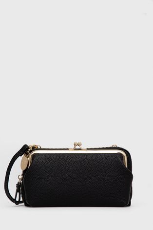 Listová kabelka Sisley čierna farba
