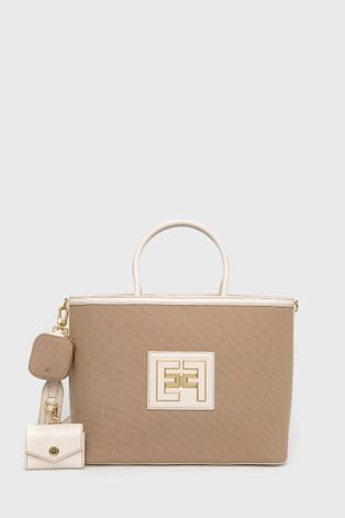 Τσάντα Elisabetta Franchi χρώμα: καφέ