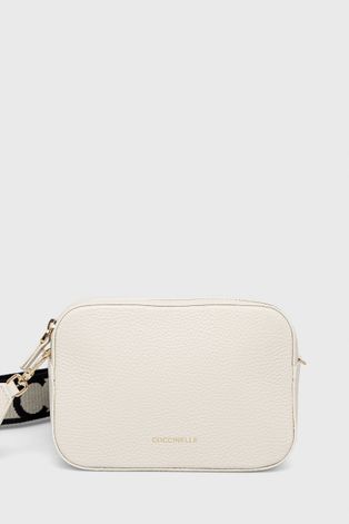 Δερμάτινη τσάντα Coccinelle χρώμα: άσπρο