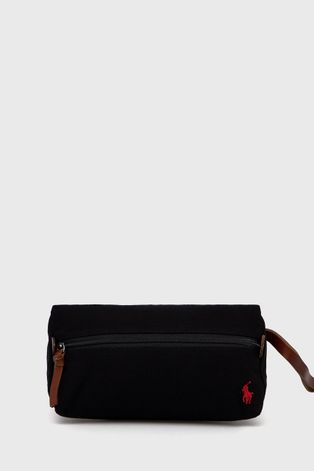 Τσάντα καλλυντικών Polo Ralph Lauren χρώμα: μαύρο