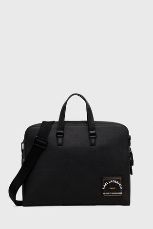 Kožna torbica Karl Lagerfeld boja: crna
