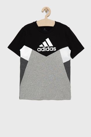 adidas Performance t-shirt bawełniany dziecięcy HA4025 kolor szary z nadrukiem