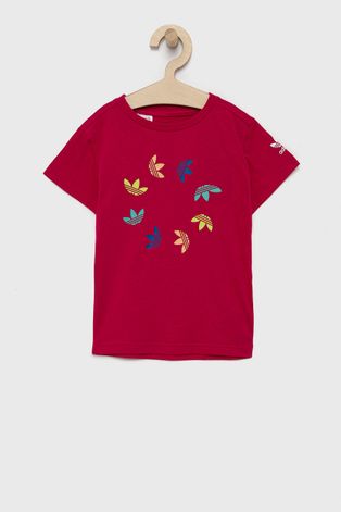 Dětské tričko adidas Originals růžová barva, s potiskem