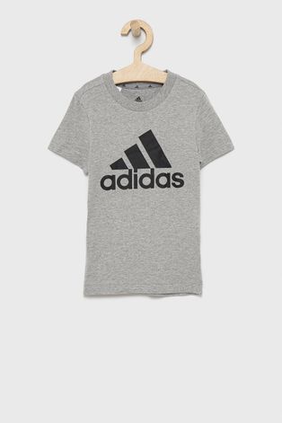 Дитяча футболка adidas Performance колір сірий меланж