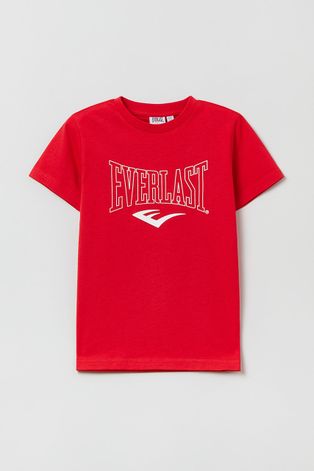 Παιδικό βαμβακερό μπλουζάκι OVS χρώμα: κόκκινο