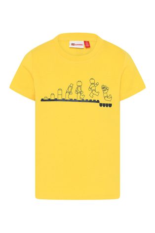Детска тениска Lego Wear в жълто с принт