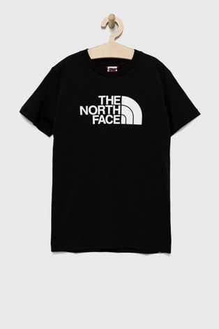 Dětské bavlněné tričko The North Face černá barva, s potiskem