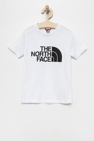 Dětské bavlněné tričko The North Face bílá barva, s potiskem