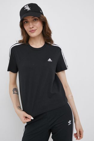 adidas T-shirt bawełniany kolor czarny