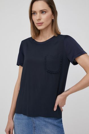 Bluza s dodatkom svile Pennyblack boja: tamno plava