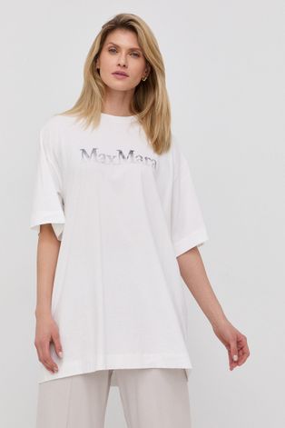Μπλουζάκι Max Mara Leisure γυναικεία, χρώμα: άσπρο