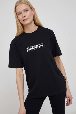 Napapijri t-shirt bawełniany kolor czarny