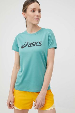 Μπλουζάκι για τρέξιμο Asics Core χρώμα: πράσινο