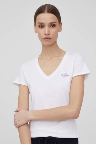 Pepe Jeans t-shirt bawełniany BLEU N kolor biały