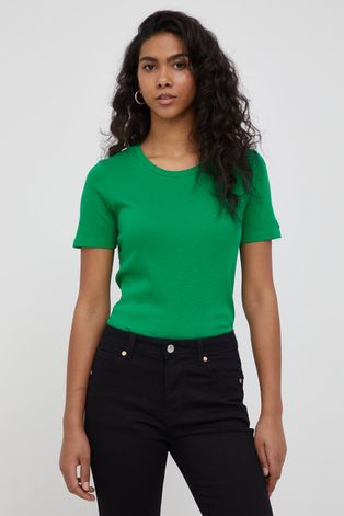 Бавовняна футболка United Colors of Benetton колір зелений
