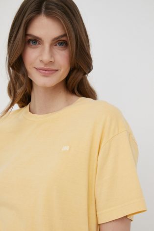 Lee t-shirt bawełniany kolor żółty