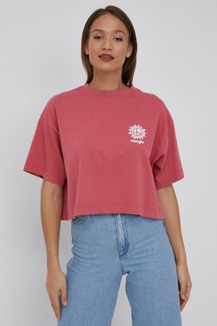 Wrangler tricou din bumbac culoarea roz