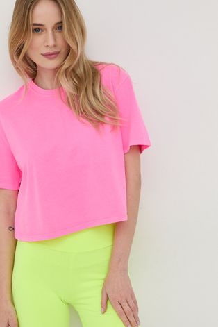 Bavlněné tričko UGG růžová barva