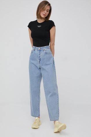 Calvin Klein Jeans tricou femei, culoarea negru