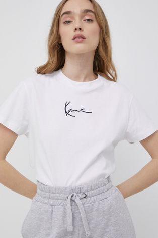 Βαμβακερό μπλουζάκι Karl Kani χρώμα: άσπρο
